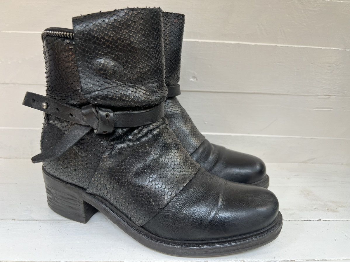 A.S.98 Airstep AS98 Black Leather Boho Biker Ankle Boots Size US 7 / EU 40 - 6 Thumbnail
