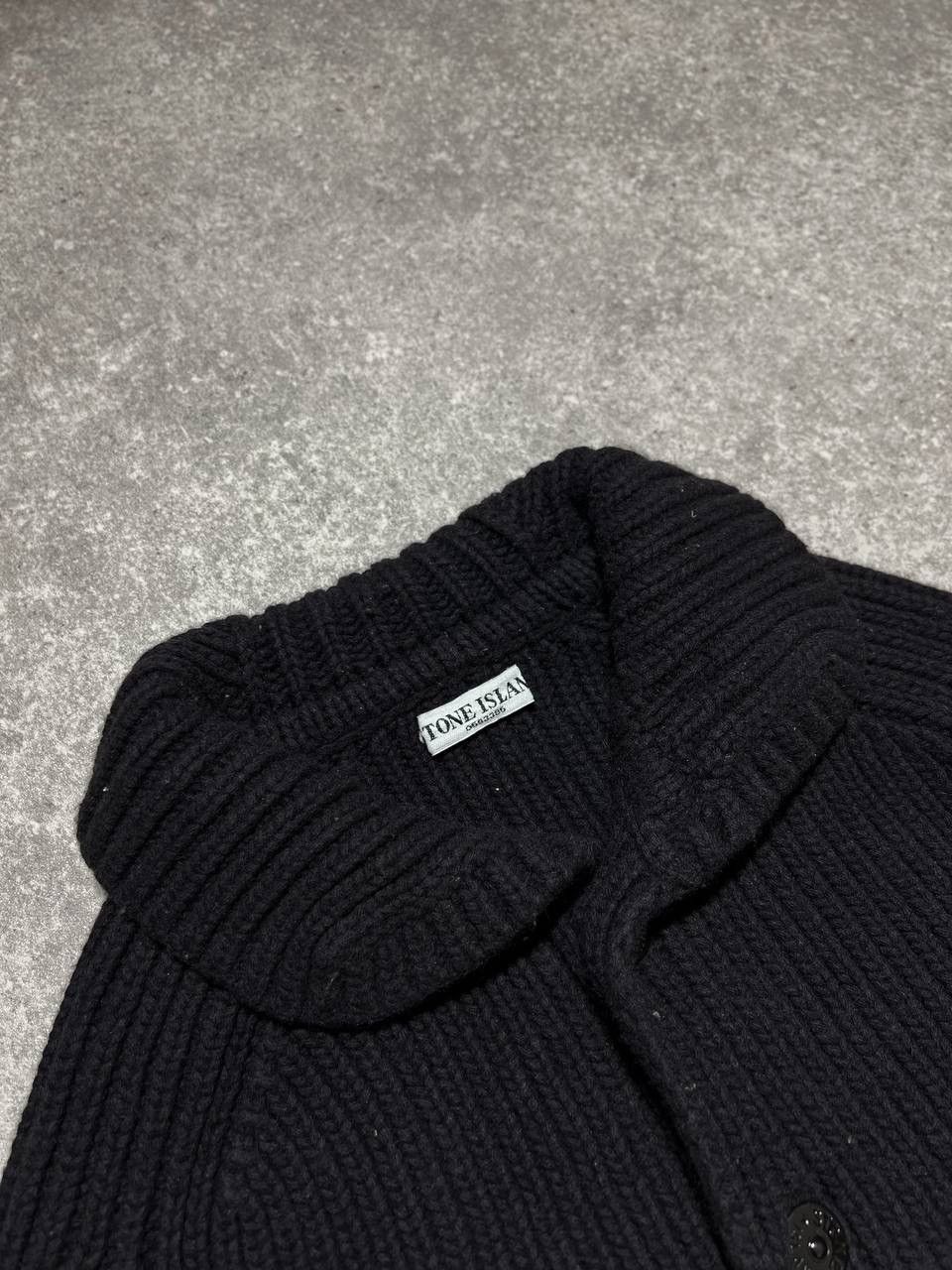 Stone Island Stone Island 2005 Heavyweight Wool Knit Spellout Cardigan Size US L / EU 52-54 / 3 - 9 Thumbnail