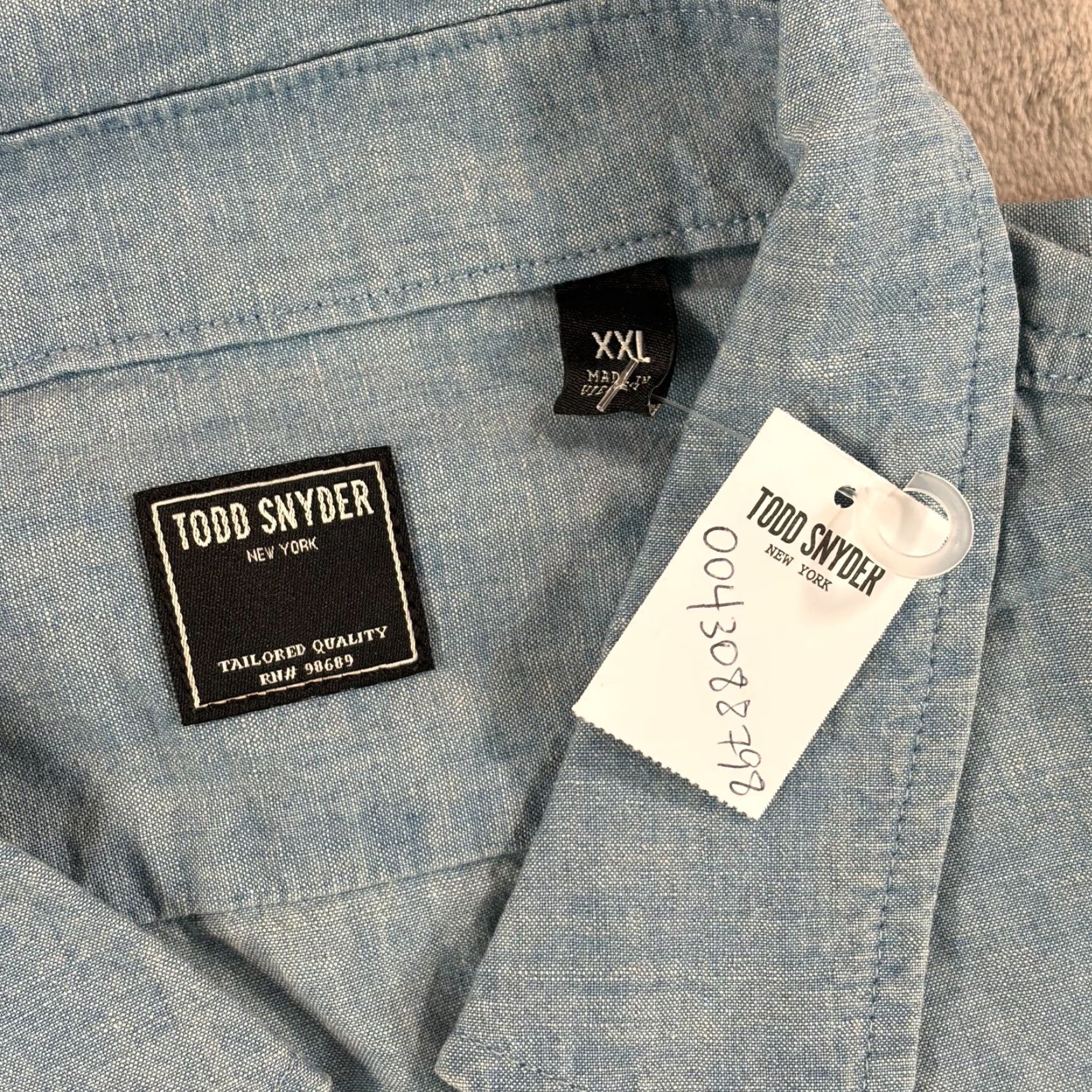 Todd Snyder Todd Snyder Relaxed Chambray CPO Overshirt in Bleached Indigo Men 2XL NWT Size US XXL / EU 58 / 5 - 2 Thumbnail