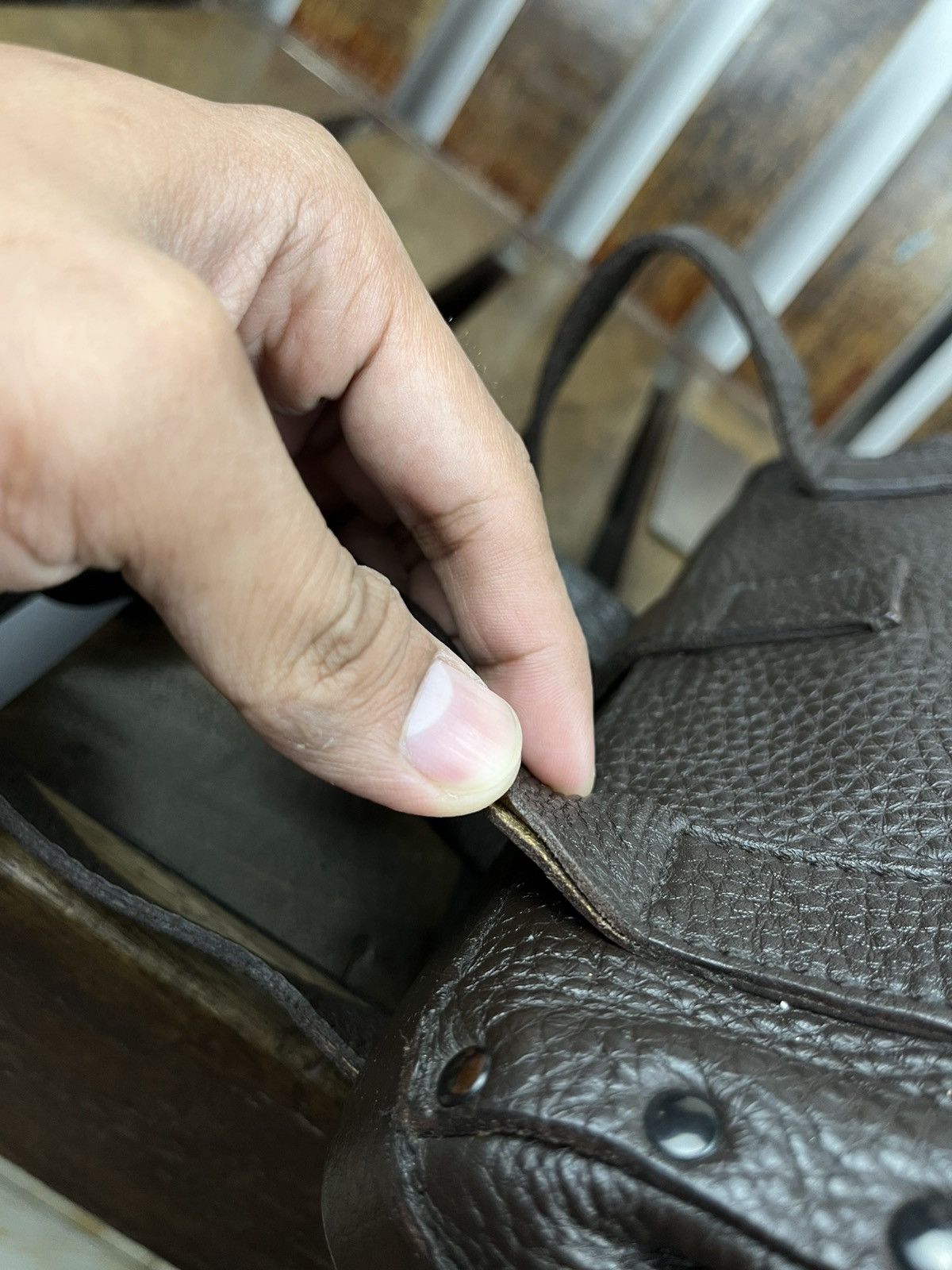 Miu Miu 90s Studded Grained Leather Shoulder Bag - Archive