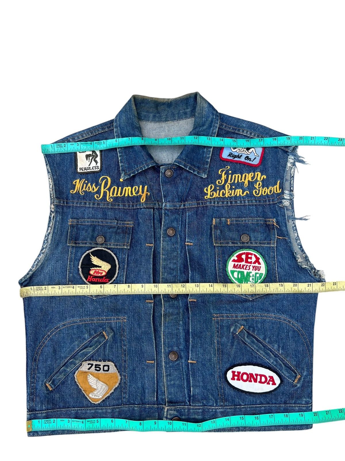 Vintage RARE! 60s Hippie Selvedge Denim Vest Size US L / EU 52-54 / 3 - 5 Thumbnail