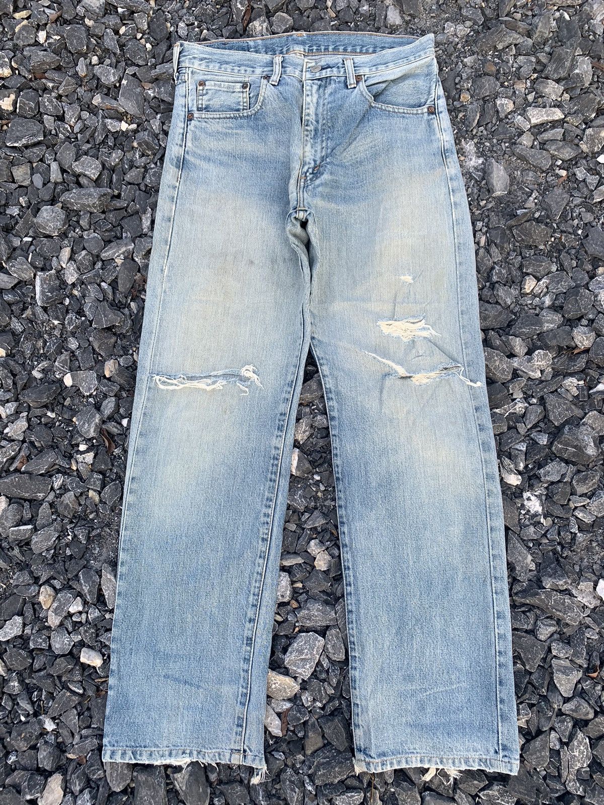 Levi's VINTAGE LEVI’S 502 BIG E SELVEDGE FADED DISTRESSED DENIM Size US 31 - 1 Thumbnail