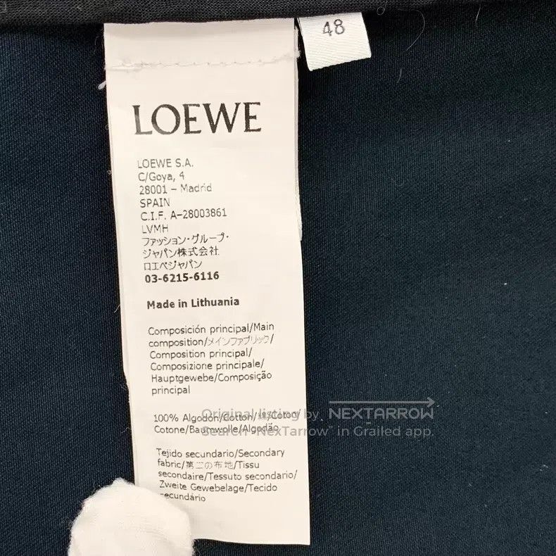 Loewe Loewe Olive Green Logo Leather Patch Embossed Cotton Hoode Size US M / EU 48-50 / 2 - 7 Thumbnail