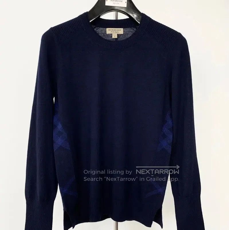 Burberry Burberry Men's Navy Blue Wool Knit Sweater. Size US S / EU 44-46 / 1 - 1 Thumbnail