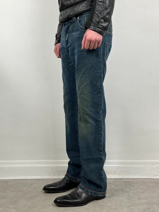 Dsquared2 2000s Dsquared2 Blue Faded Wide Denim Jeans Size US 33 - 3 Thumbnail