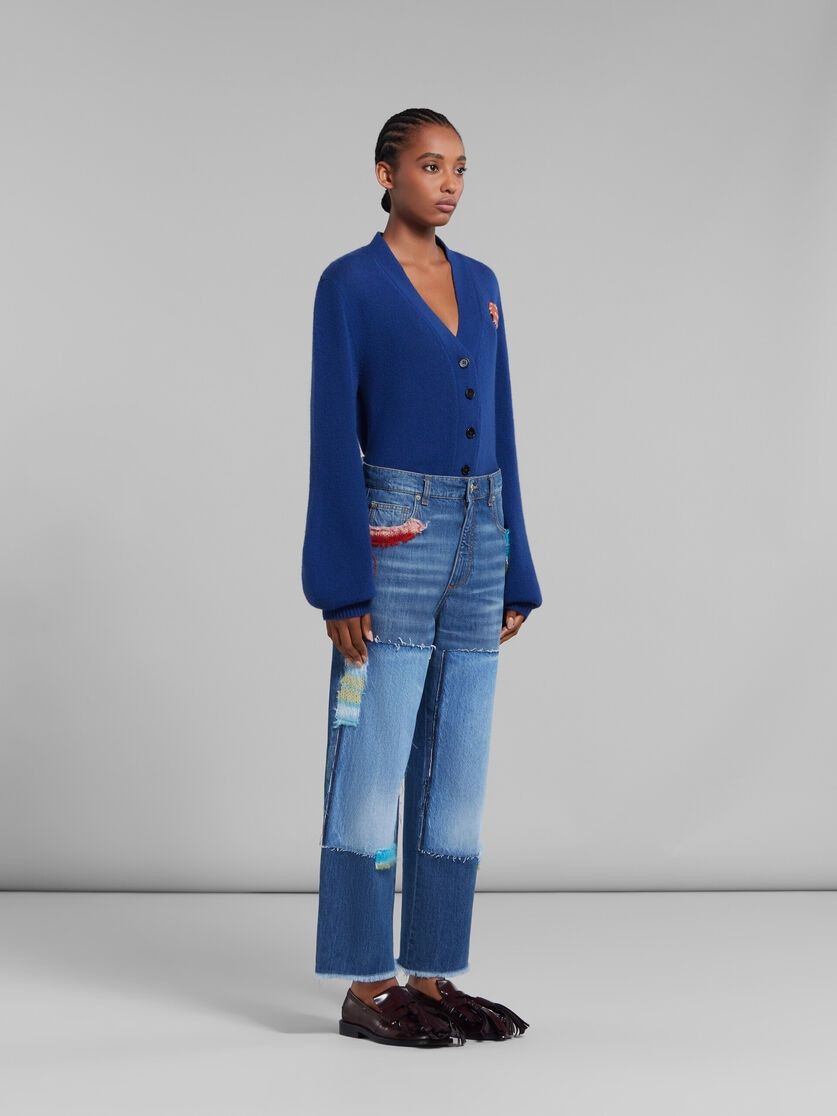Marni o1w1db10125 Cashmere Cardigan in Blue Size L / US 10 / IT 46 - 2 Thumbnail