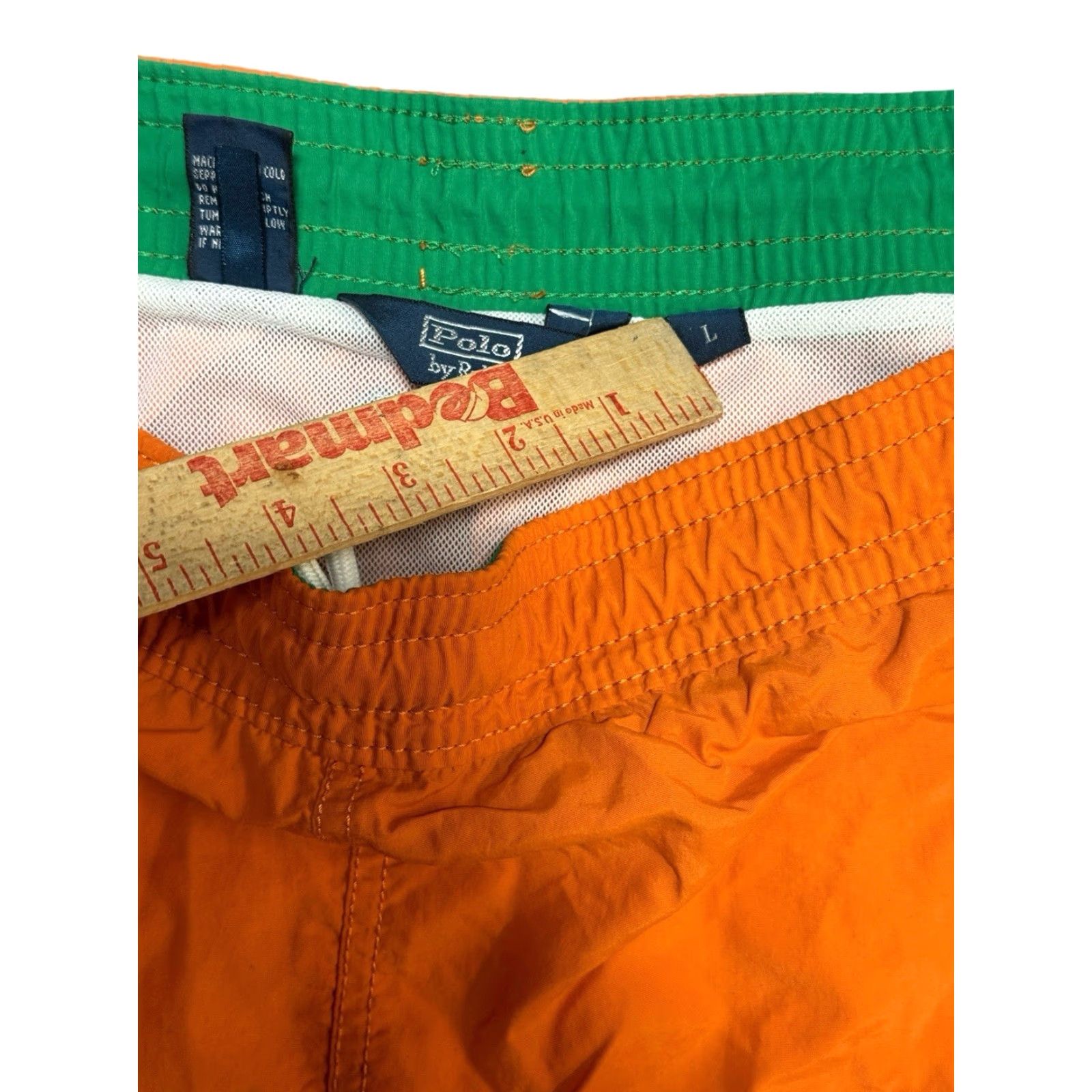 Vintage VINTAGE Polo Sport Ralph Lauren Swim Shorts Mens Large Orange Trunks Size US L / EU 52-54 / 3 - 3 Thumbnail