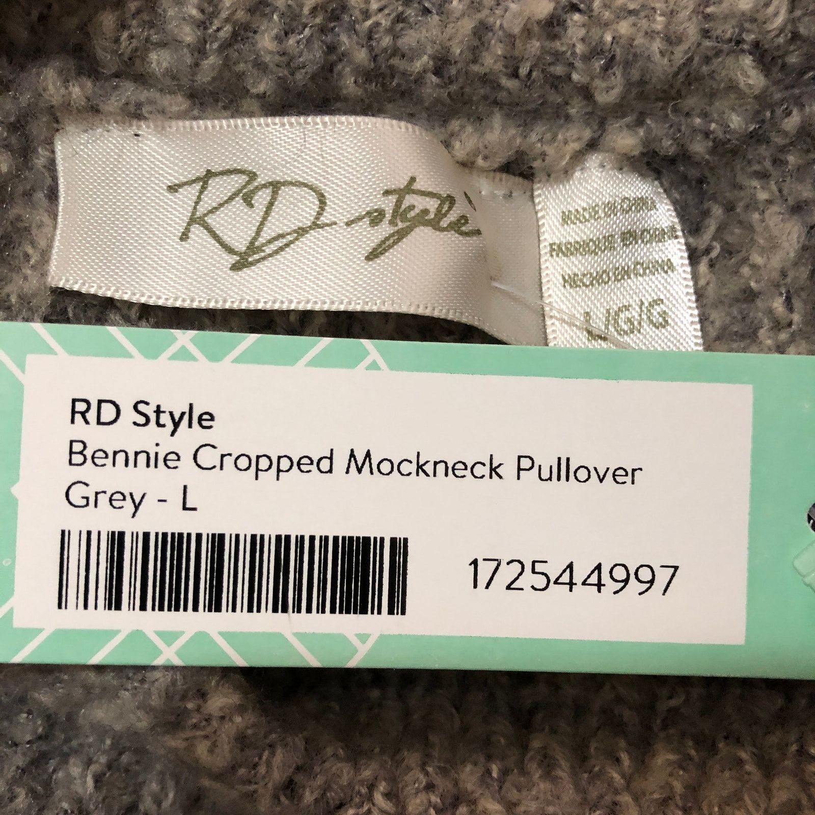 Other RD Style Bennie Cropped Mockneck Pullover Fuzzy - Stitch Fix Size L / US 10 / IT 46 - 6 Thumbnail