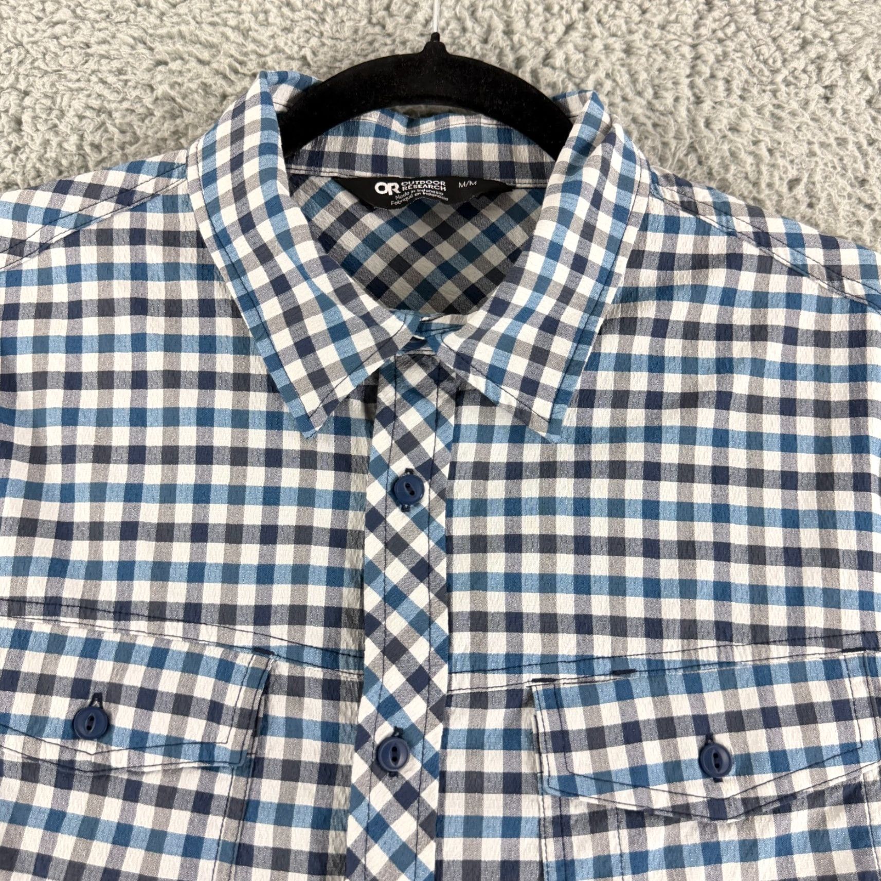 Outdoor Research Outdoor Research Wanderer Shirt Button-Up Mens Medium Blue Check Print Casual Size US M / EU 48-50 / 2 - 2 Thumbnail