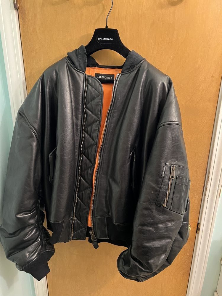 Balenciaga bullskin leather bomber jacket Size US S / EU 44-46 / 1 - 1 Thumbnail