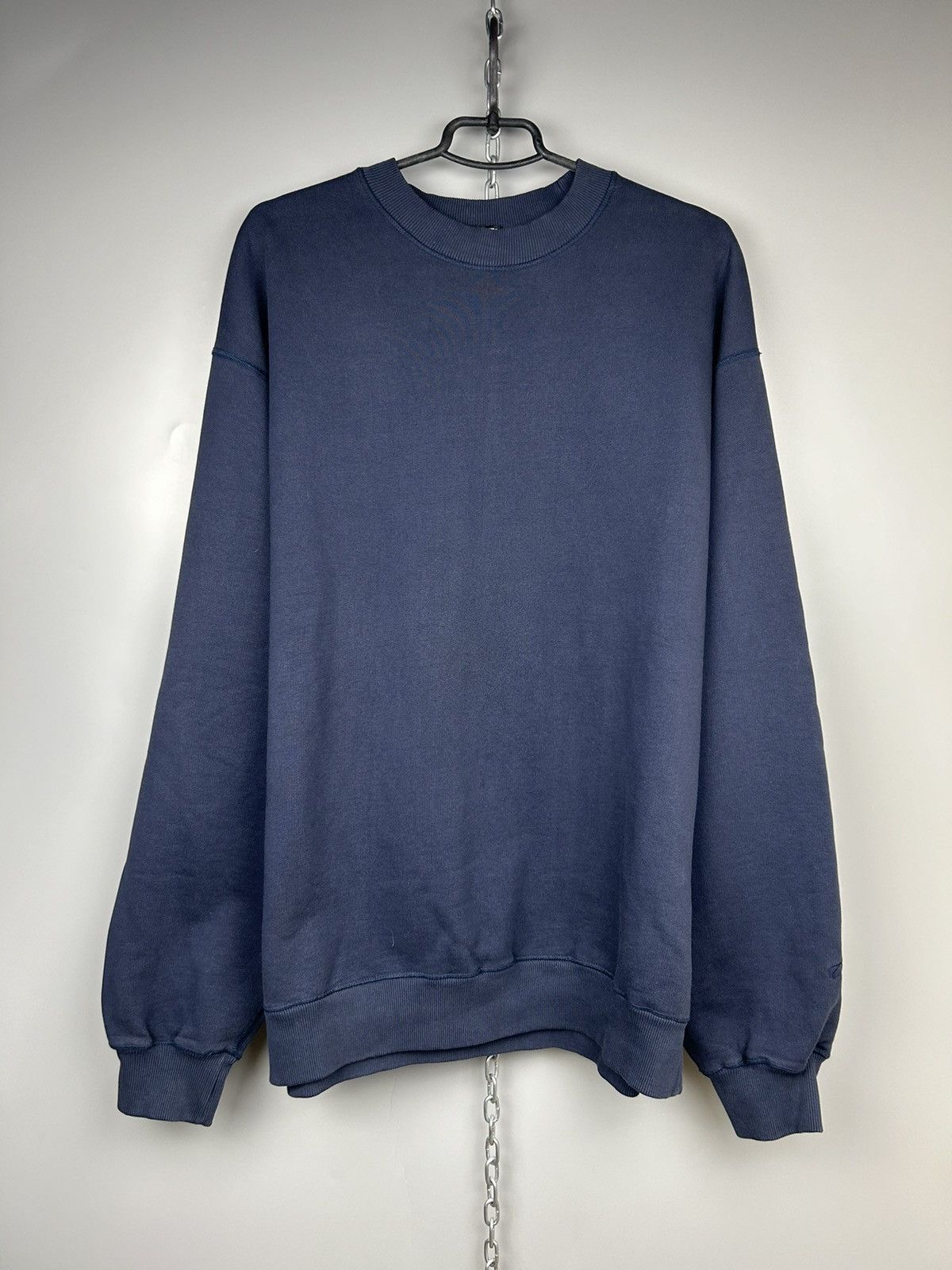 image of Cole Buxton Warm Up Heavyweight Crewneck Sweatshirt in Navy, Men's (Size Large)