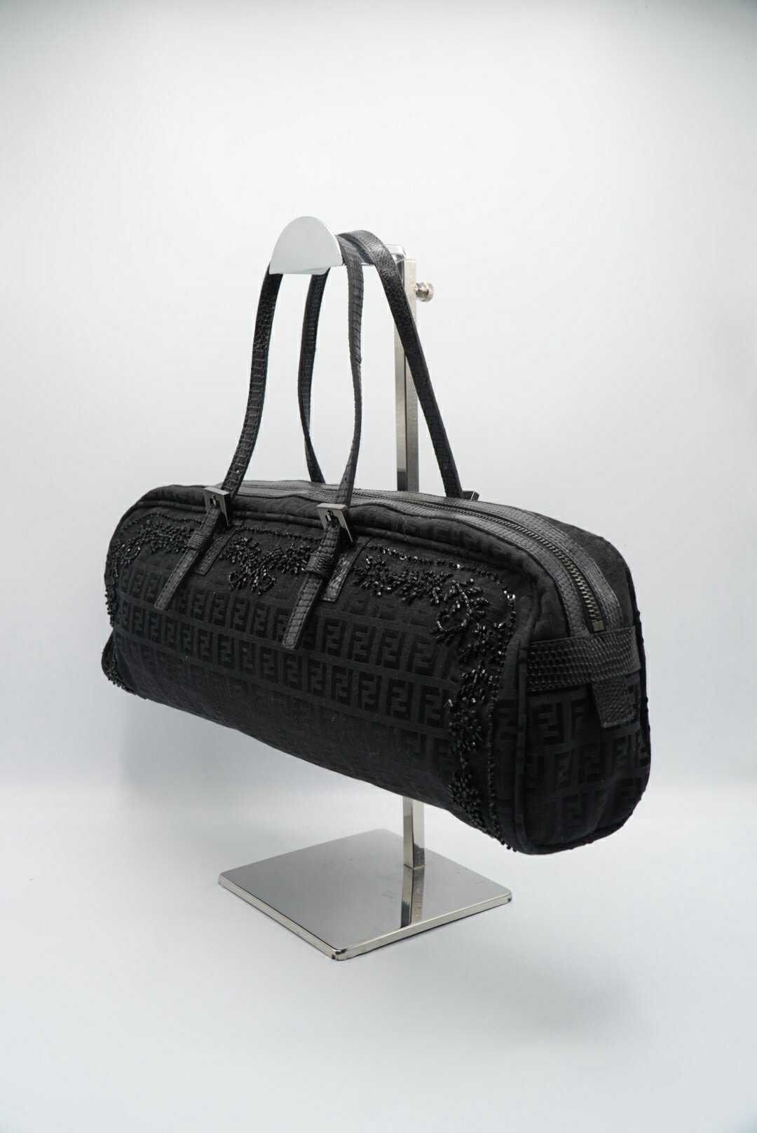 Fendi Fendi Black Mamma Baguette Sequined Shoulder Bag Size ONE SIZE - 4 Thumbnail