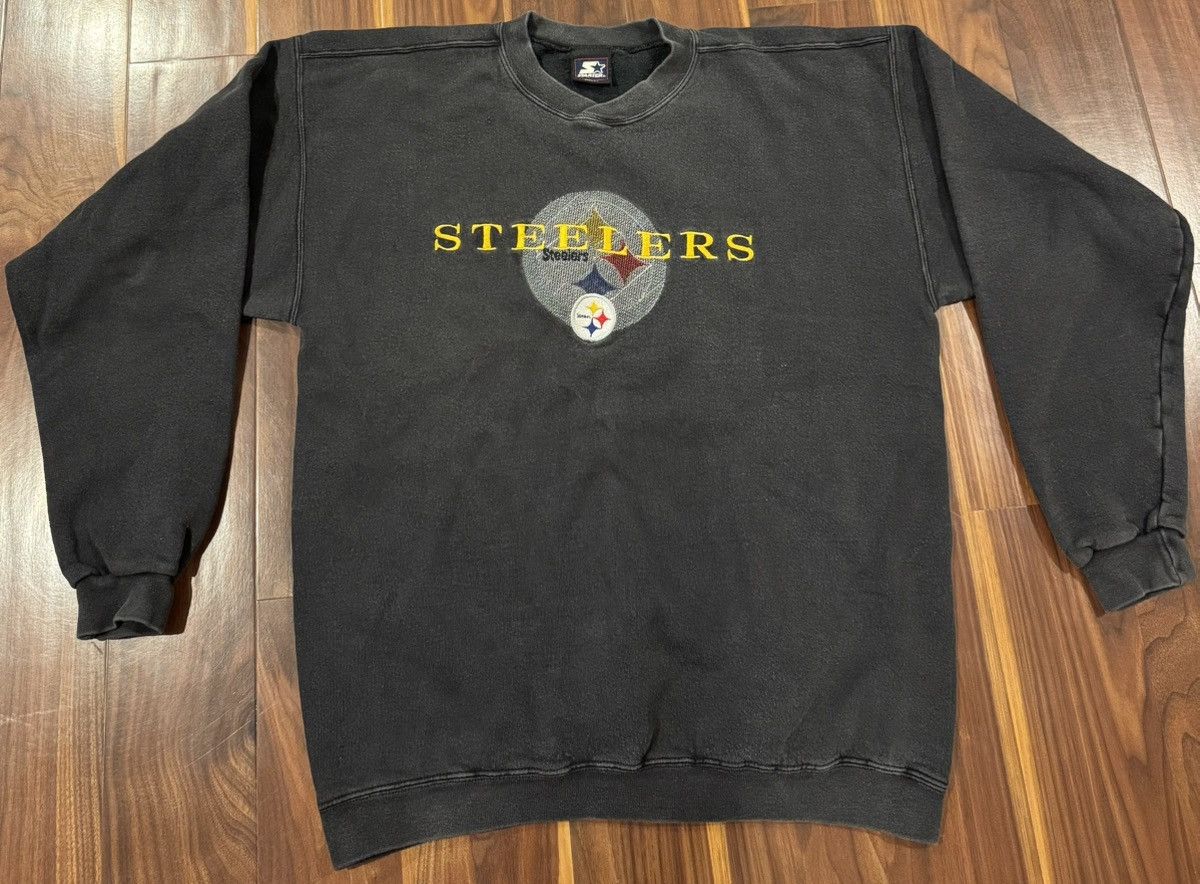 Starter Vintage 90s Starter Pittsburgh Steelers Crew- Embroidered Size US L / EU 52-54 / 3 - 1 Thumbnail