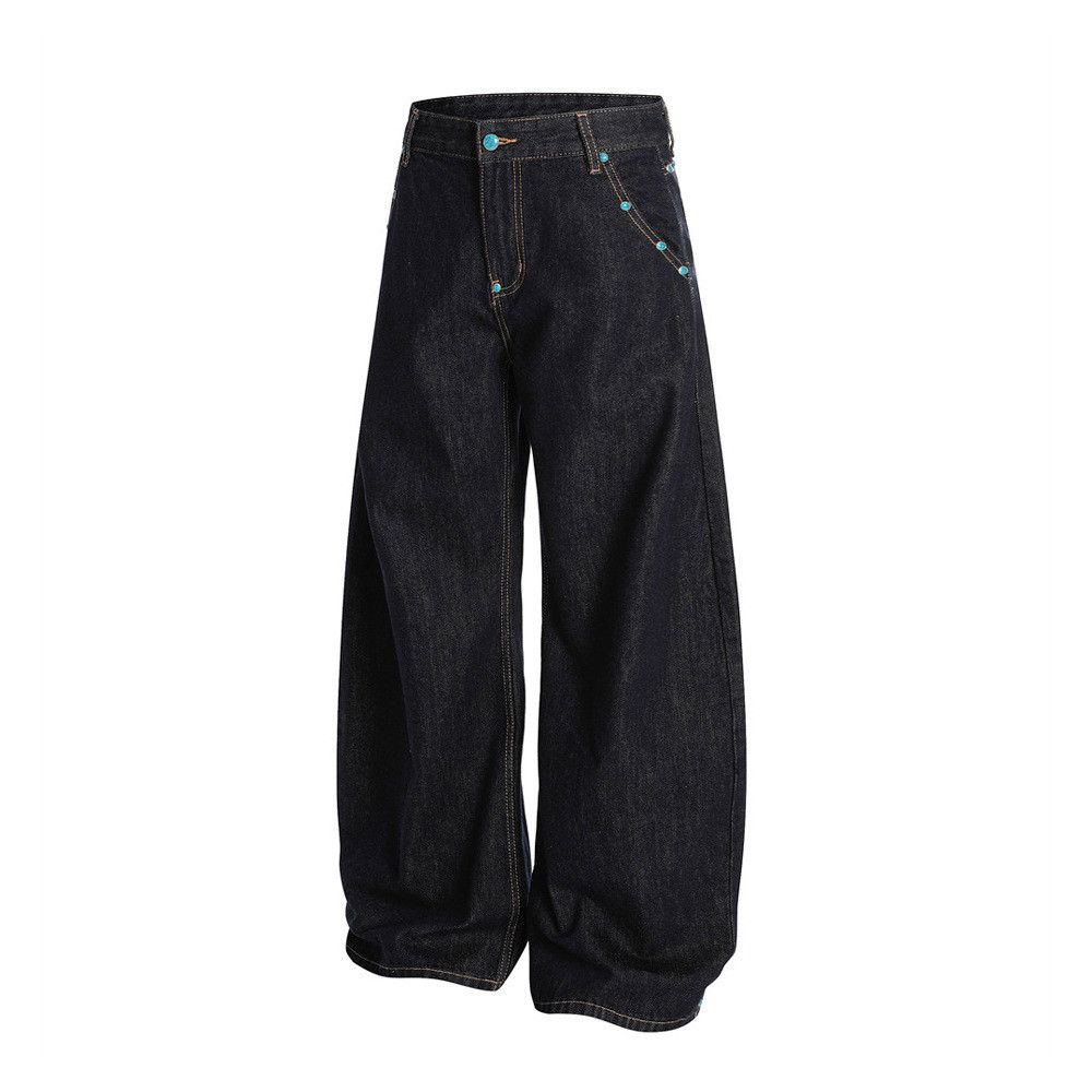 Japanese Brand × Jean Trendy high street jewel embellished loose scimitar jeans Size US 32 / EU 48 - 2 Thumbnail