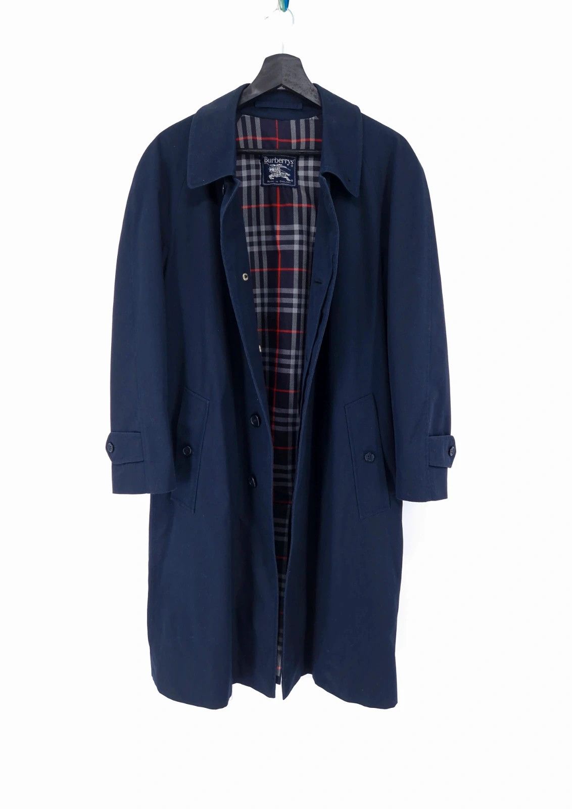 image of Burberrys Vintage Camden Coat in Navy, Women's (Size XL)