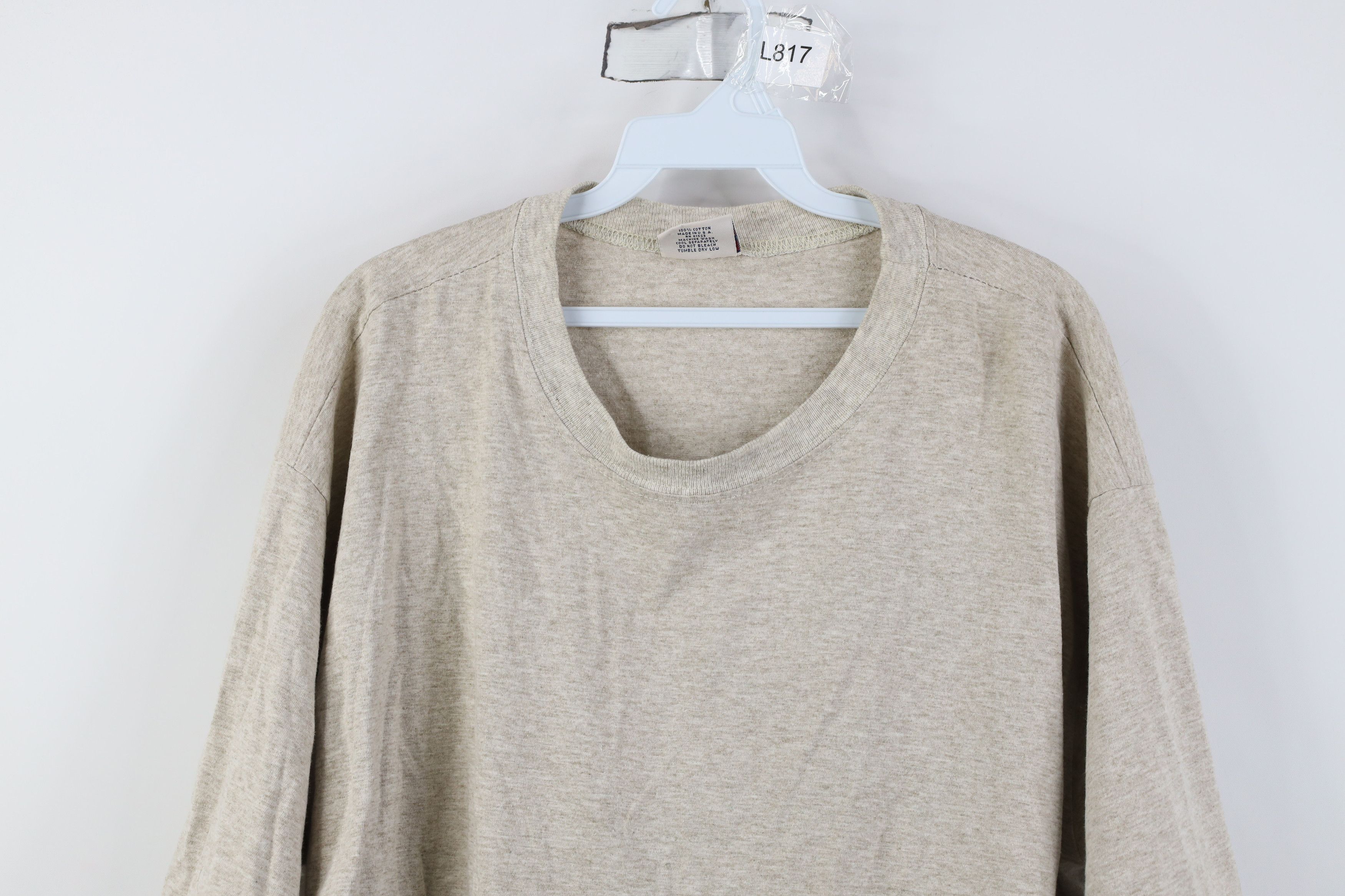 Vintage Vintage 90s Streetwear Fit T-Shirt Oatmeal Brown Cotton USA Size US L / EU 52-54 / 3 - 2 Thumbnail