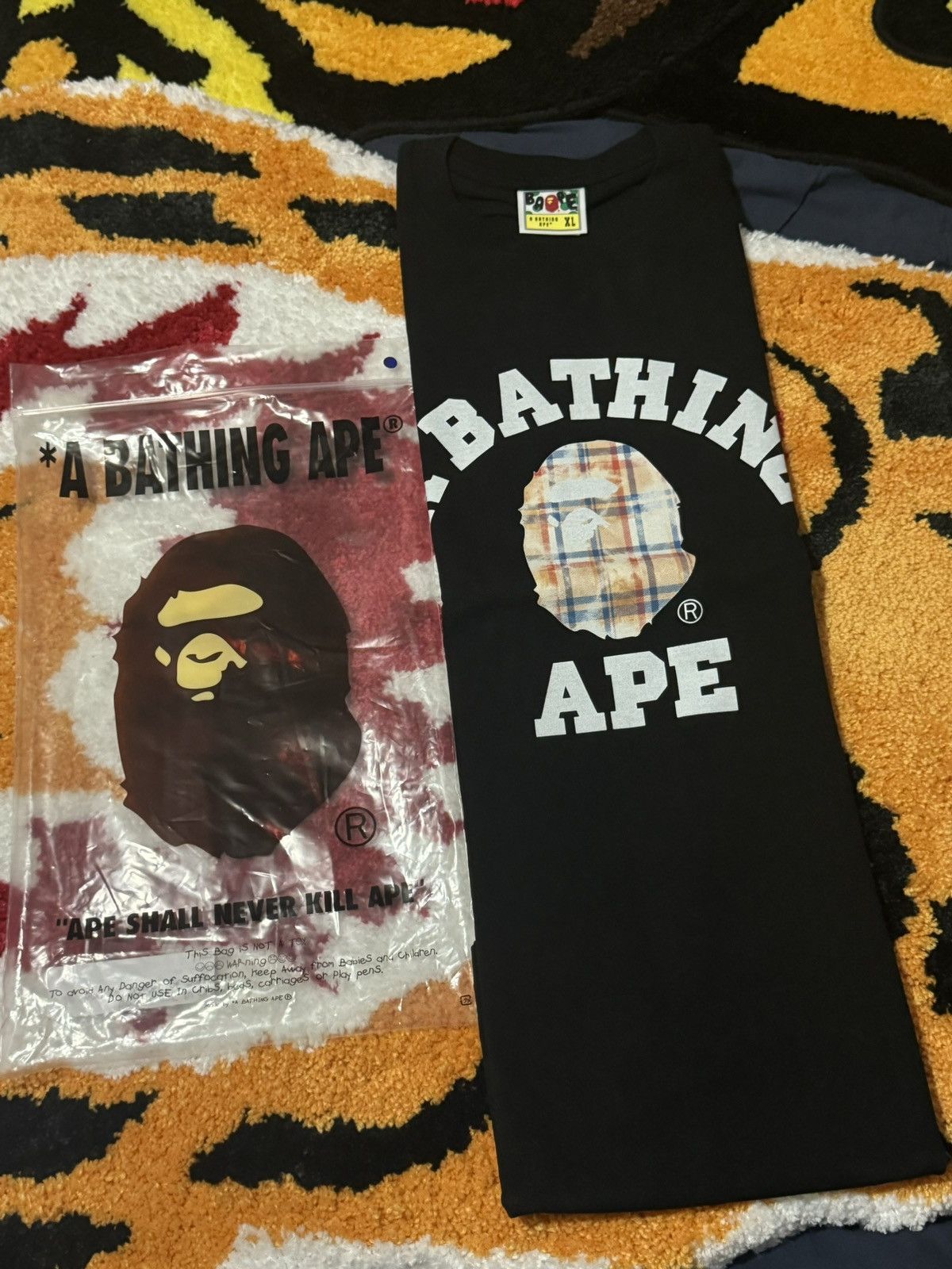 Bape Bape Bleached College Tee. Black Size (X-Large) Size US XL / EU 56 / 4 - 1 Thumbnail