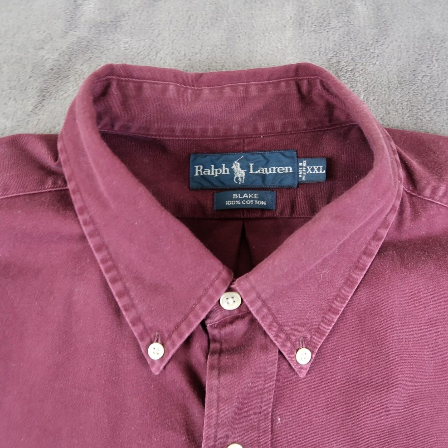 Polo Ralph Lauren VINTAGE Polo Ralph Lauren Blake Shirt Mens 2XL XXL Burgundy Button Down Logo Size US XXL / EU 58 / 5 - 4 Thumbnail
