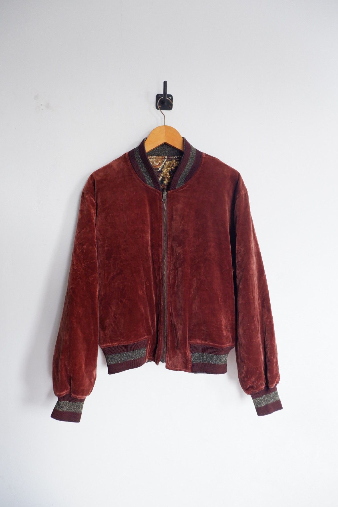 Yoshiyuki Konishi Vintage Yoshiyuki Konishi Reversible Velour Jacquard Bomber Size US M / EU 48-50 / 2 - 4 Thumbnail