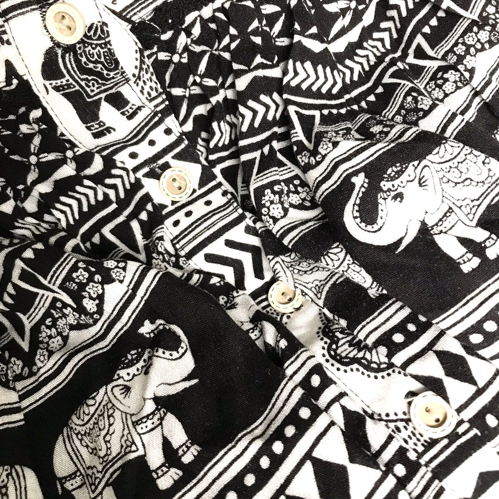 Lucky Brand Lucky Brand Skirt Womens 8 Black & White Women Tribal Elephant Bohemian Mini Size 30" / US 8 / IT 44 - 3 Thumbnail