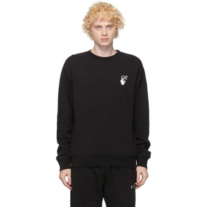 Off-White Black Cut Here Logo Oversized Skate Sweatshirt Size US M / EU 48-50 / 2 - 2 Thumbnail