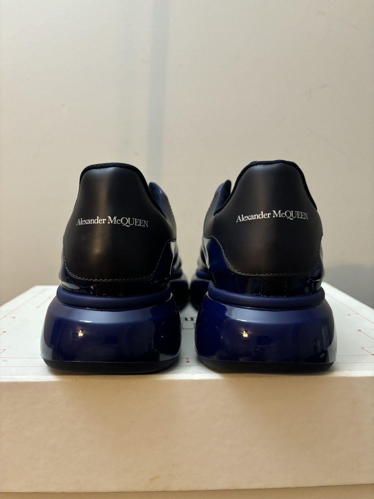 Alexander McQueen Alexander McQueen Oversized Gloss Sneakers Navy Blue Size US 12.5 / EU 45-46 - 5 Thumbnail