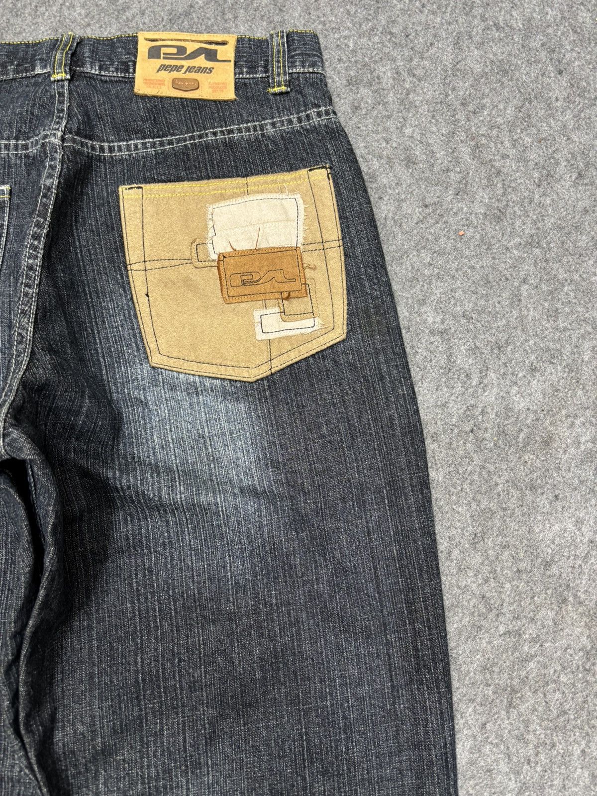 Japanese Brand 💥Baggy Patchwork💥Sick Rapper Pepe Patchwork Denim F687 Size US 35 - 13 Thumbnail