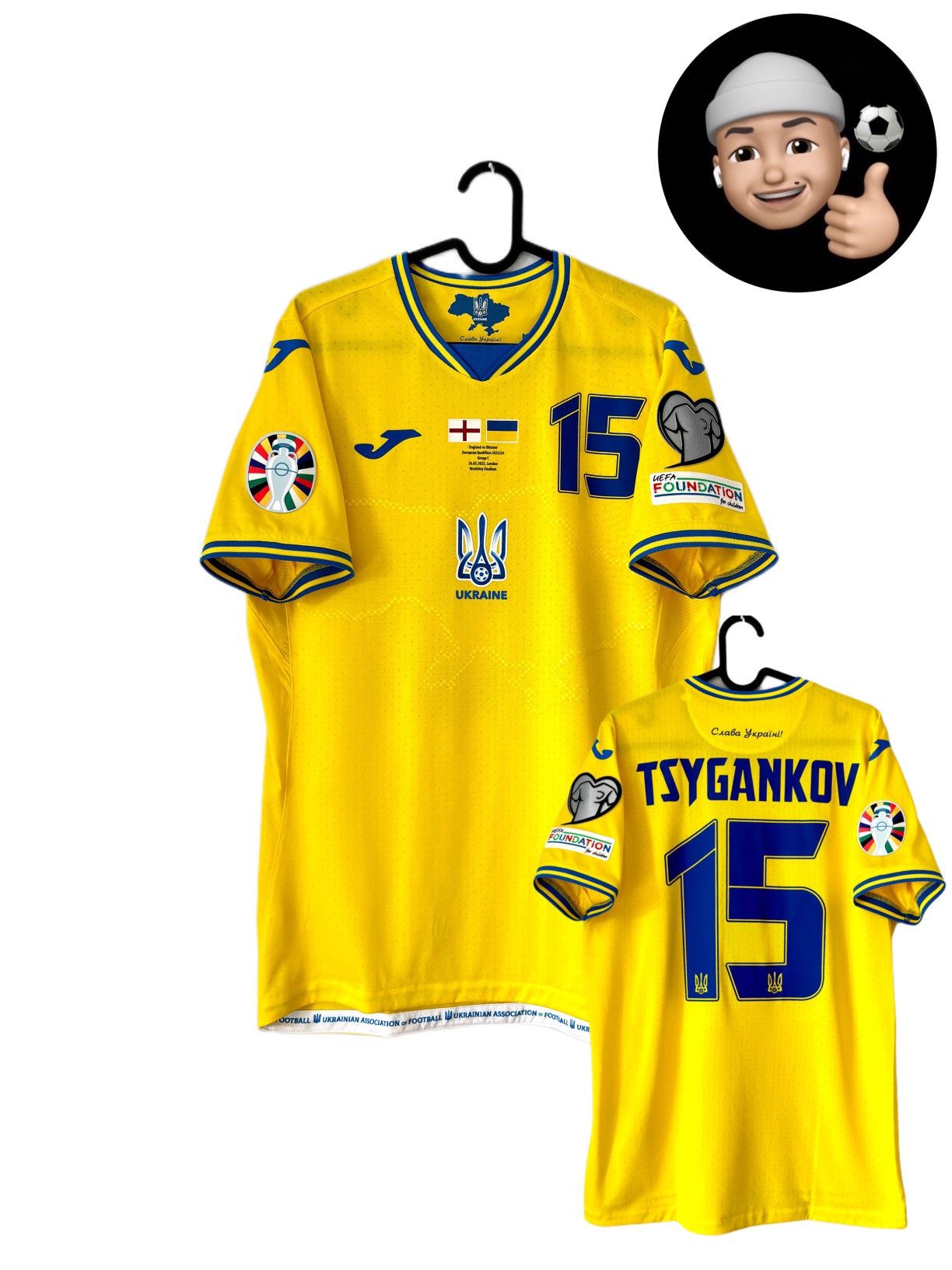 Joma 2023 2024 GAME ISSUE Ukraine Tsygankov Soccer Jersey Shirt Size US M / EU 48-50 / 2 - 1 Thumbnail