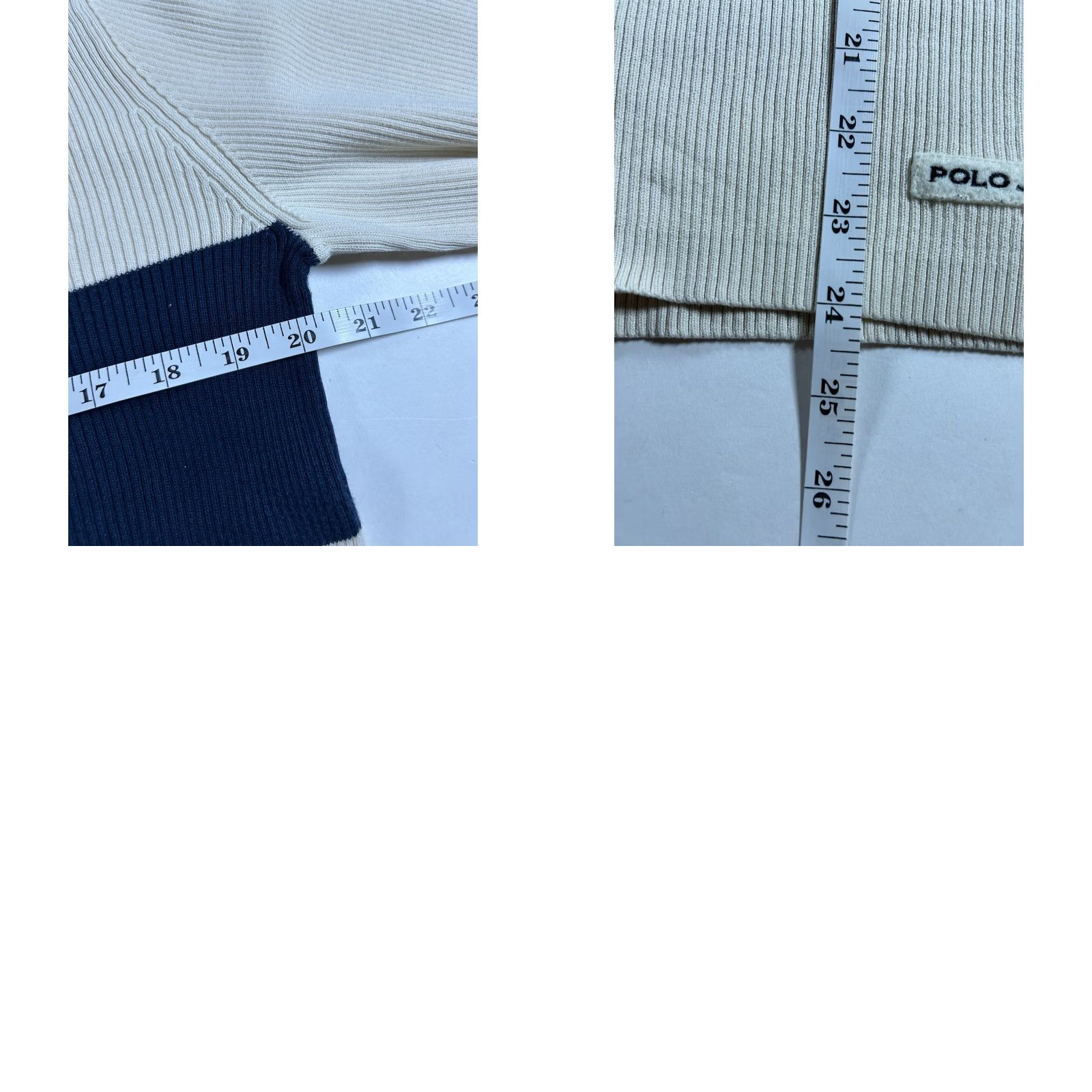 Ralph Lauren VINTAGE Polo Jeans Co Ralph Lauren Sweater Cream Navy Stripe Small Cotton Ribbed Size US S / EU 44-46 / 1 - 9 Thumbnail