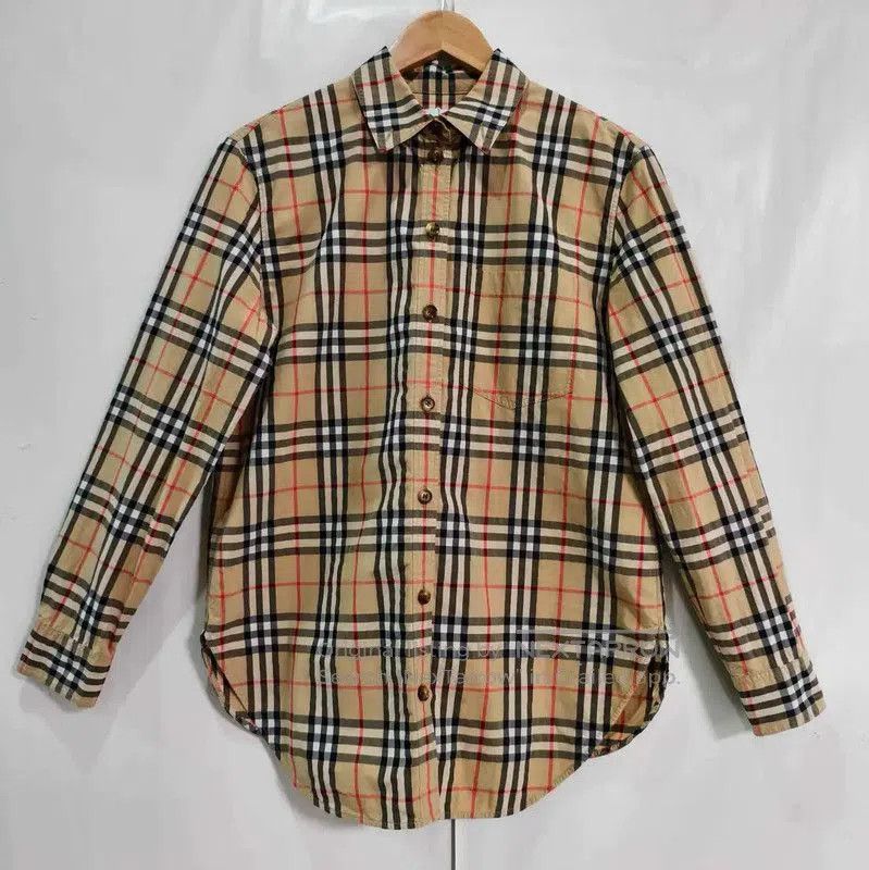 Burberry Burberry Khaki Cotton Check Long Sleeve Shirt. Size S / US 4 / IT 40 - 1 Thumbnail