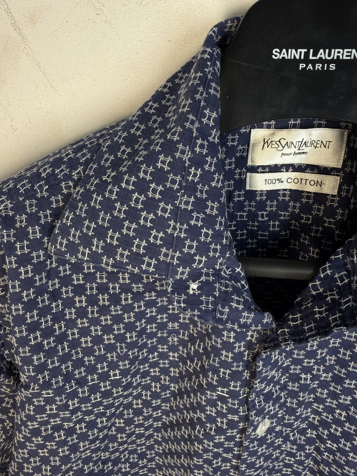 Yves Saint Laurent Royal Blue YSL Shirt Cotton Summer Yves Saint Laurent Size US M / EU 48-50 / 2 - 7 Thumbnail
