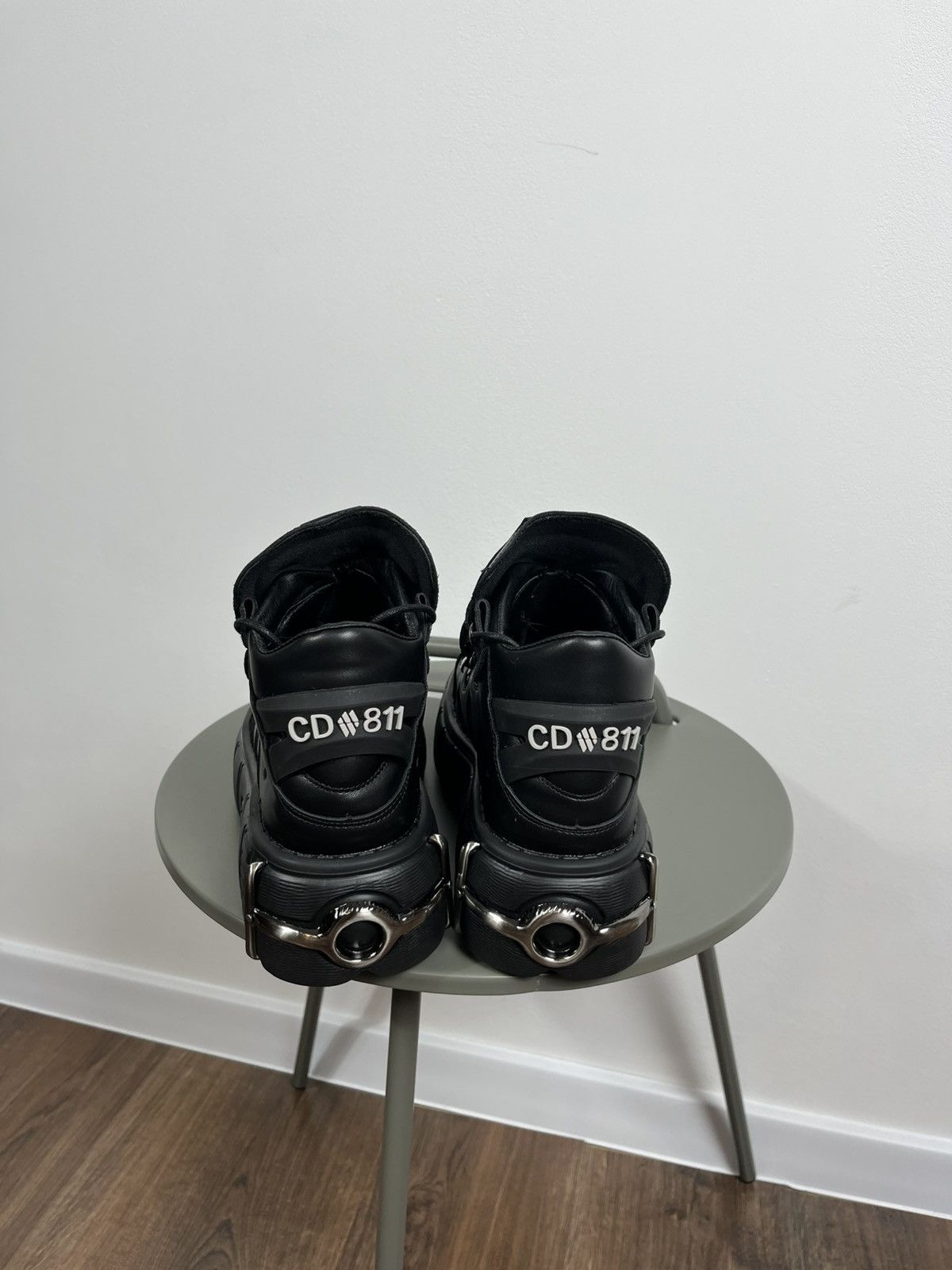 Japanese Brand Black Platform Boots with Metal Details Gothic Cyber Punk Size US 9.5 / EU 42-43 - 6 Thumbnail