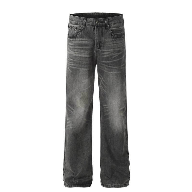 Vintage American wide-leg washed distressed straight-leg loose jeans Size US 32 / EU 48 - 1 Thumbnail