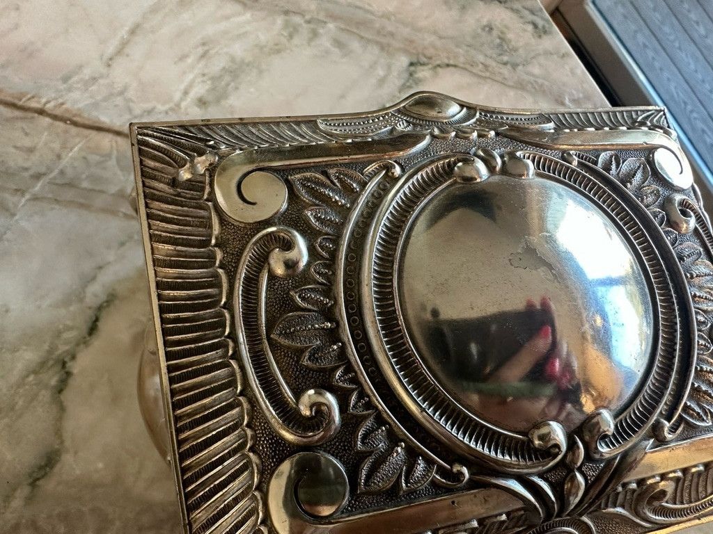 The Unbranded Brand Vintage Art Nouveau Silverplate Victorian Ornate 6” Jewely B Size ONE SIZE - 6 Thumbnail