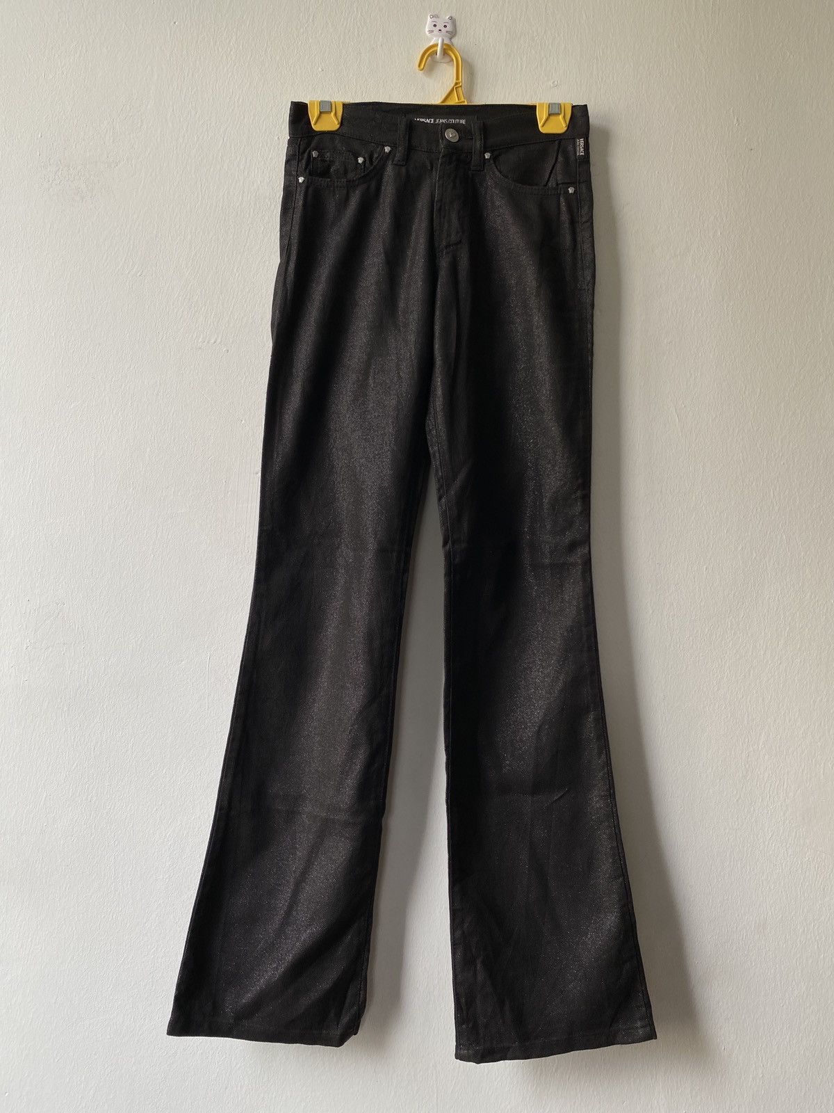 image of Vintage Versace Jeans Couture Flare Jeans in Black, Women's (Size 25)