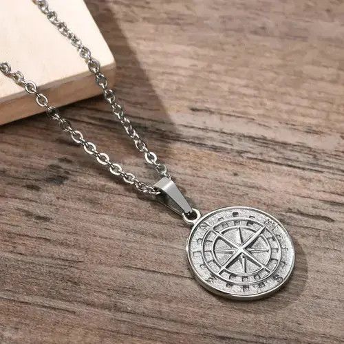 Vintage Necklace Pendant Stainless Steel Cuban Chain Casual Retro Size ONE SIZE - 2 Thumbnail