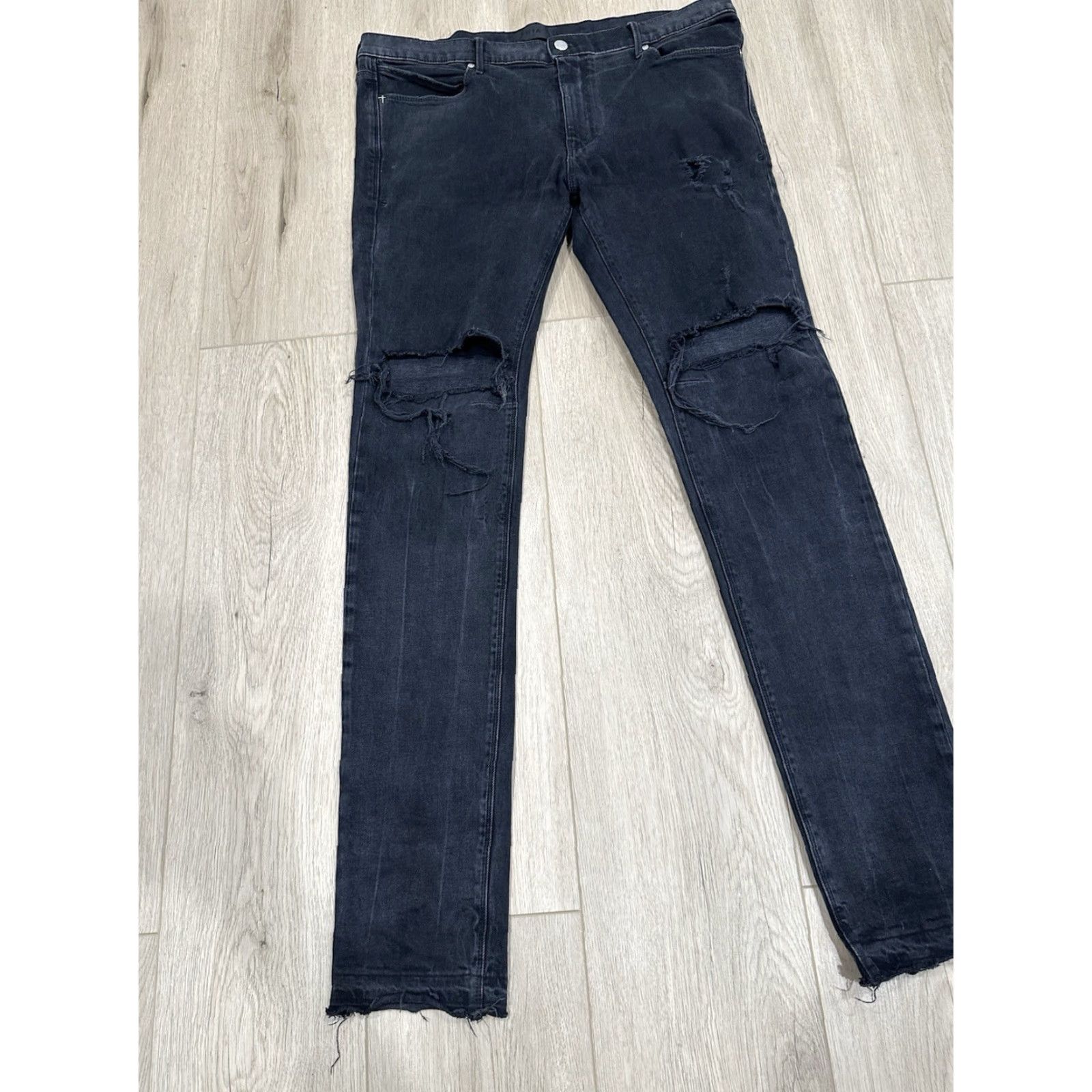 Rta RTA Jeans Slim Black 38x34 Men Jeans Slim Skinny 5-Pocket Denim Cotton Regular Inseam 34 Vintage No Size US 38 / EU 54 - 3 Thumbnail