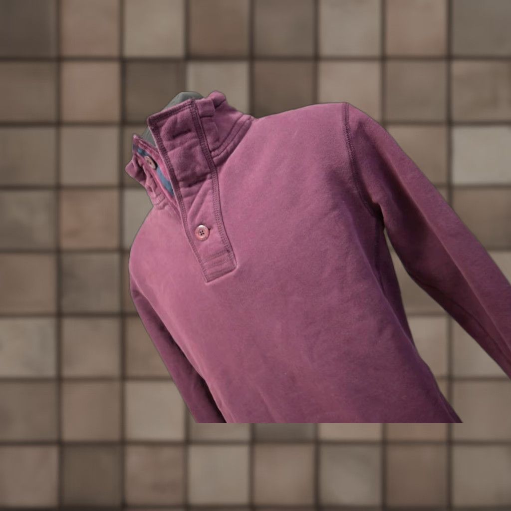 Superdry Sweater Size Medium Mens Burgundy Cotton Fleece Pullover