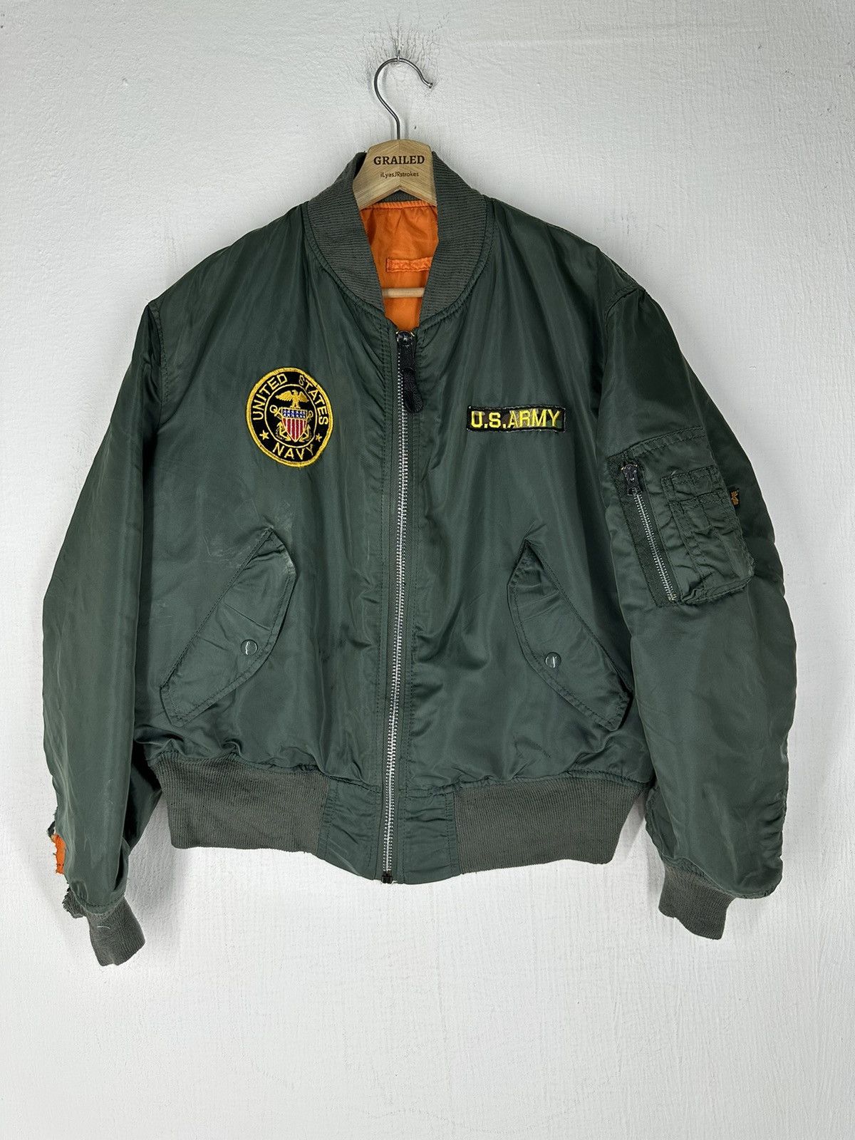 Vintage Alpha Industries Embroidered Bomber Jacket