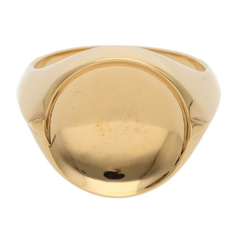 Bottega Veneta Indented Top Yellow Gold Ring Size 19, Men's
