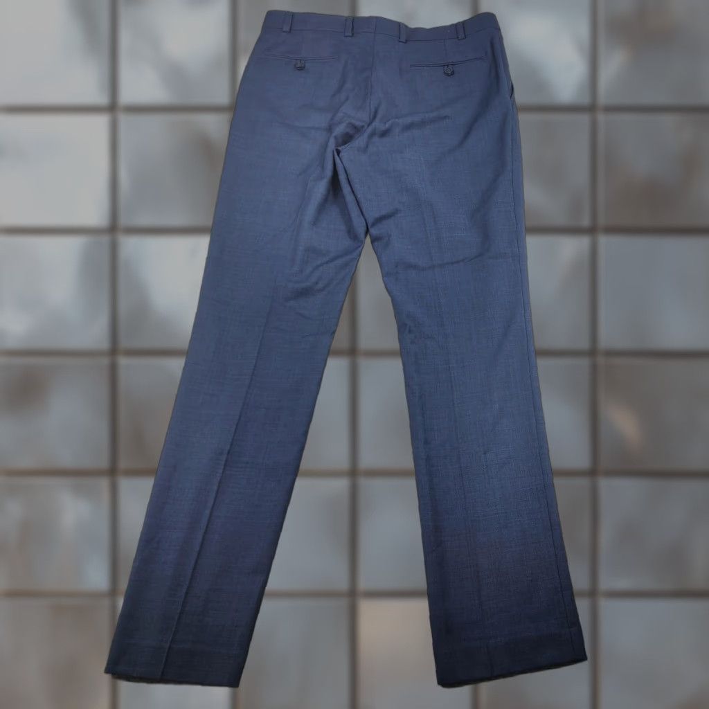 Original Penguin Original Penguin Pants Mens 35x34 Blue Wool Blend Dress Trousers Flat Front Size US 35 - 1 Thumbnail