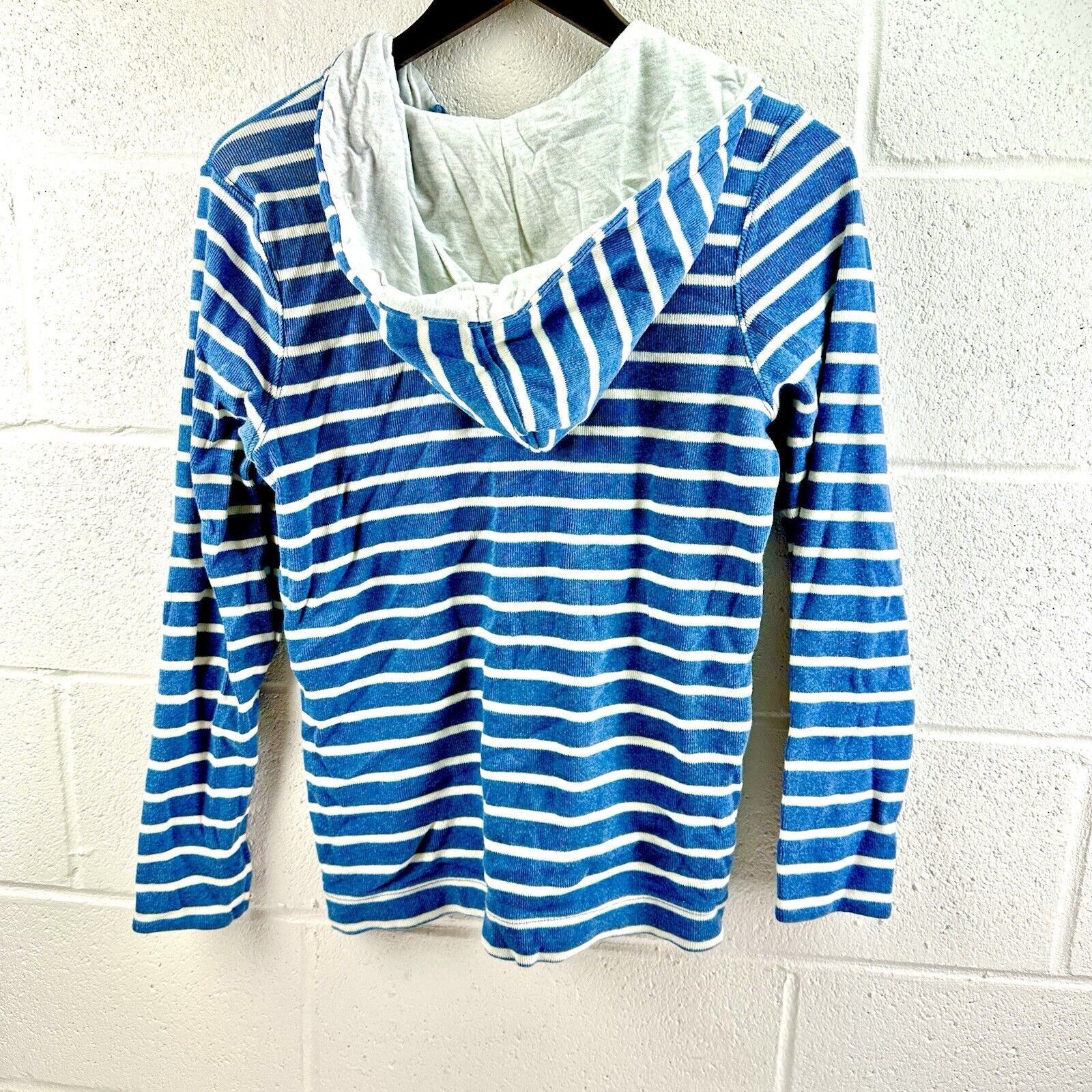 L.L. Bean VINTAGE 90s, Y2K L.L.Bean Blue Striped Zipper Hoodie Rugby M Size US M / EU 48-50 / 2 - 4 Thumbnail