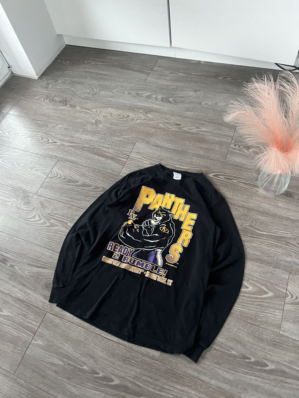 Band Tees × Vintage ‼️Panthers by Anvil Big Logo Print Long Sleeve Size US L / EU 52-54 / 3 - 7 Thumbnail