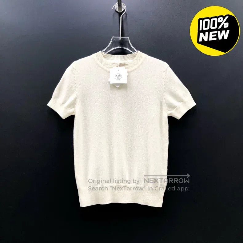 Hermes 100% cashmere short-sleeve T-shirt