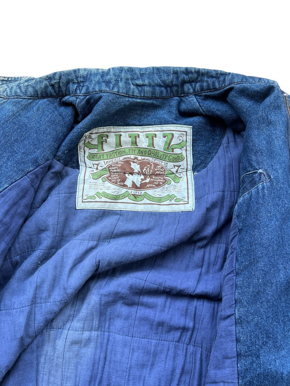 Japanese Brand 1990s FITTZ Utility Heavy Weight Multi Pocket Denim Jacket Size US XL / EU 56 / 4 - 5 Thumbnail