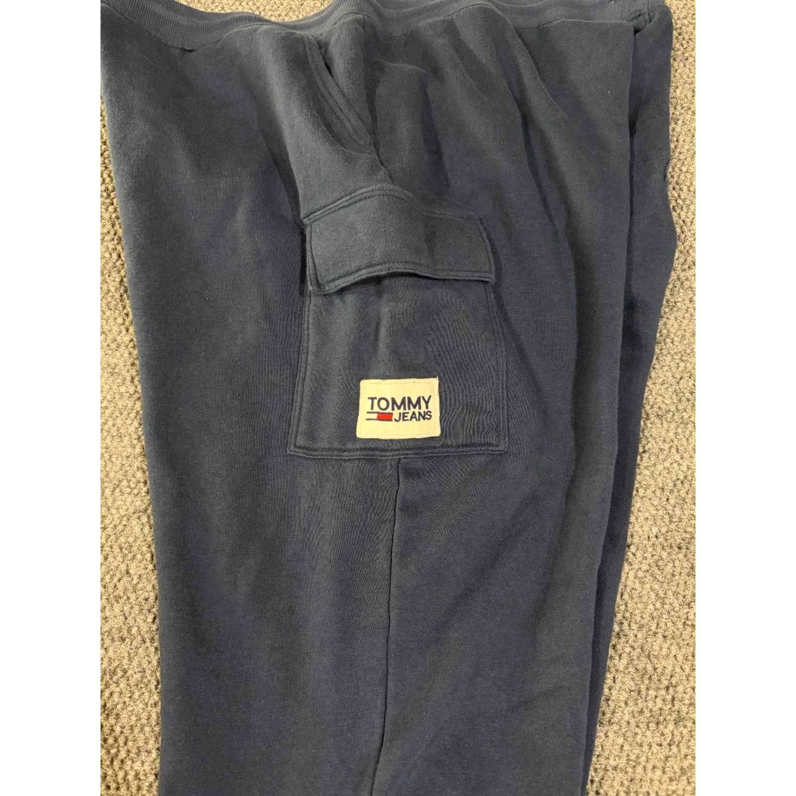 Tommy Hilfiger Tommy Hilfiger Sweatpants Mens 3XL Blue Navy Drawstring Fleece Classic Straight Leg Pants Casual Activewear Workout Mens Size US 39 - 3 Thumbnail
