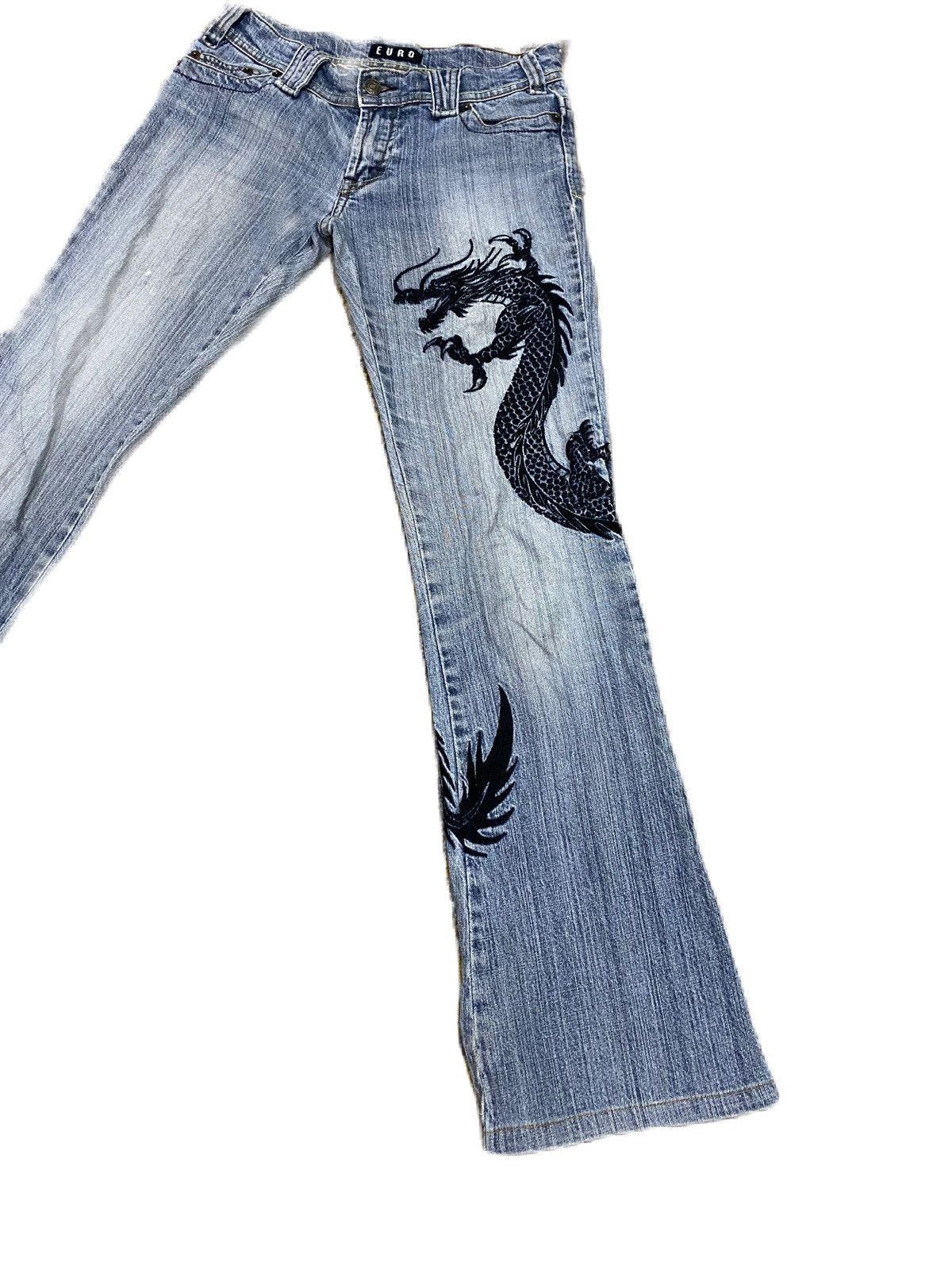 If Six Was Nine × Japanese Brand × Junya Watanabe JAPAN BRAND FLARE TYPE DENIM DRAGON EMBROIDERED EURO Size US 30 / EU 46 - 2 Thumbnail