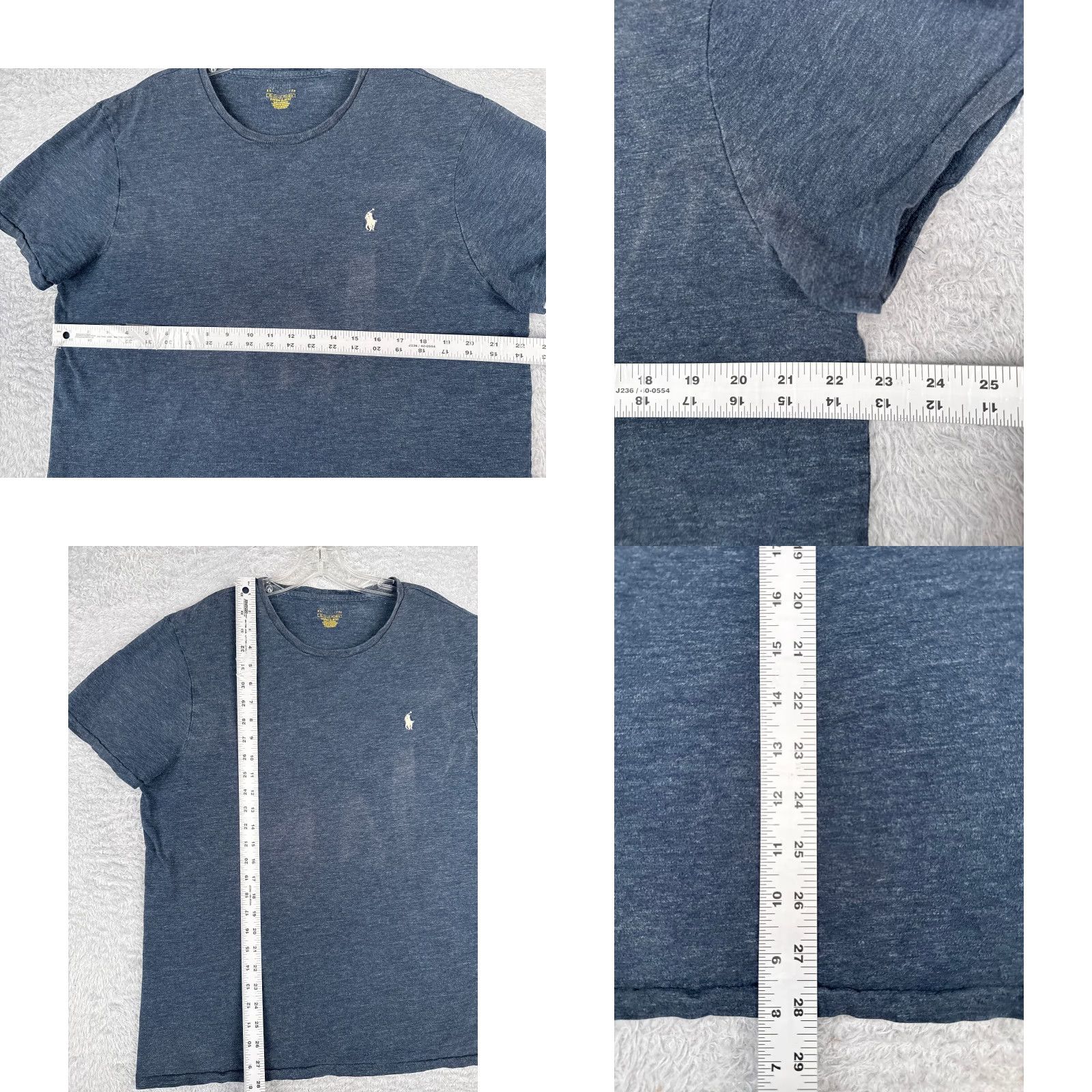 Ralph Lauren VINTAGE Ralph Lauren Shirt Adult XL Blue Crew Neck Cotton Jersey Slim Fit Embroidered Logo 90s Mens Size US XL / EU 56 / 4 - 8 Thumbnail