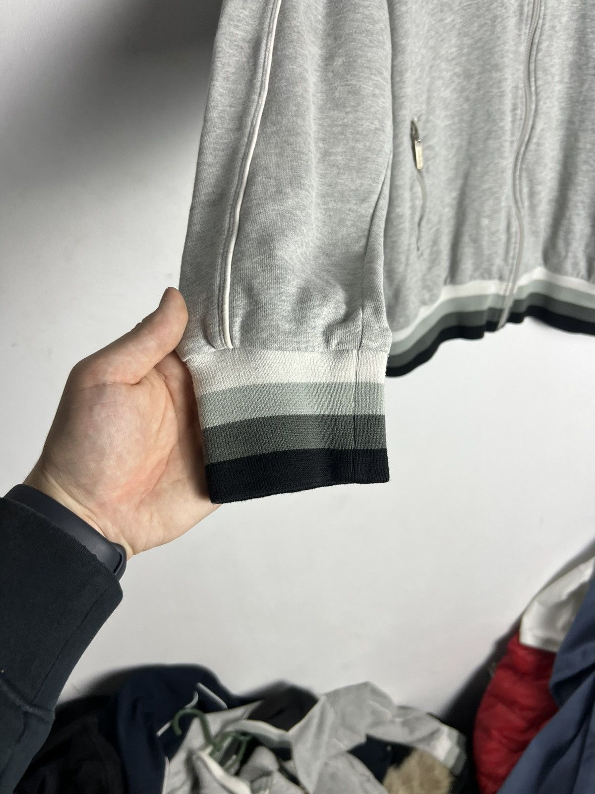Luxury Zip Sweatshirt Yves Saint Lauren Striped Vintage Y2k
