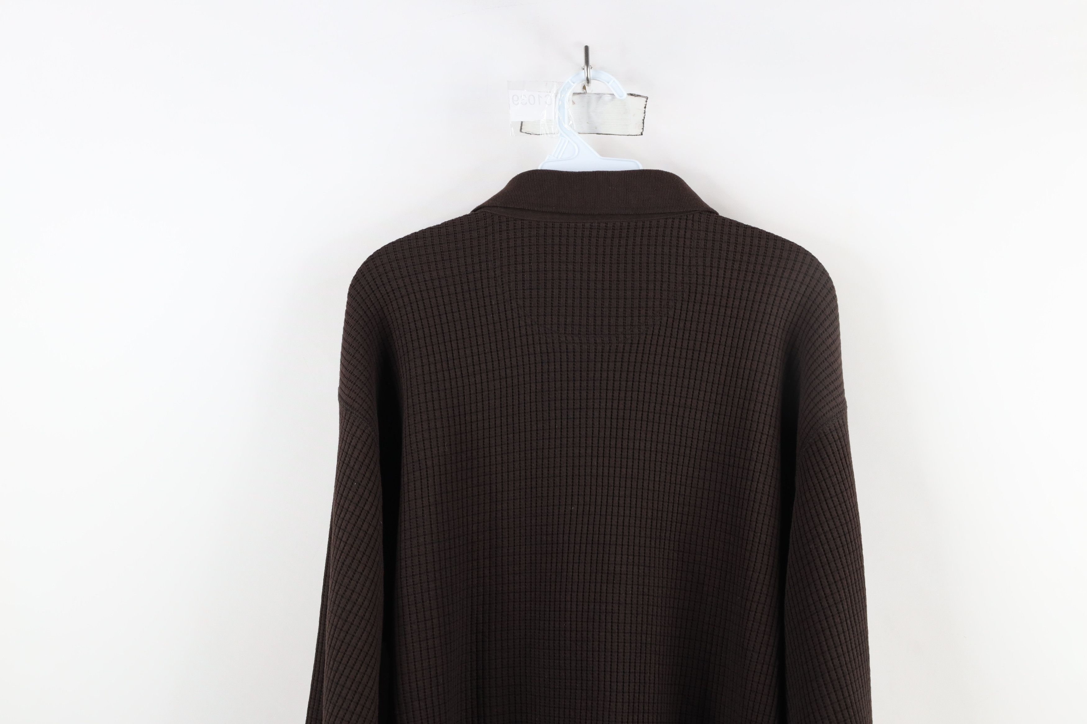 Vintage Vintage 90s Streetwear Heavyweight Long Sleeve Polo Brown Size US L / EU 52-54 / 3 - 12 Thumbnail